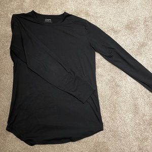 Cuts Clothing Black Long Sleeve elongated Athletic shirt